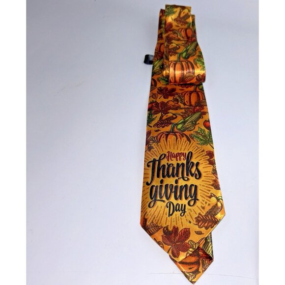 Lot of FOUR Men's Novelty Thanksgiving Neck Ties Pumpkins Turkeys No Brand 56" - Picture 5 of 15